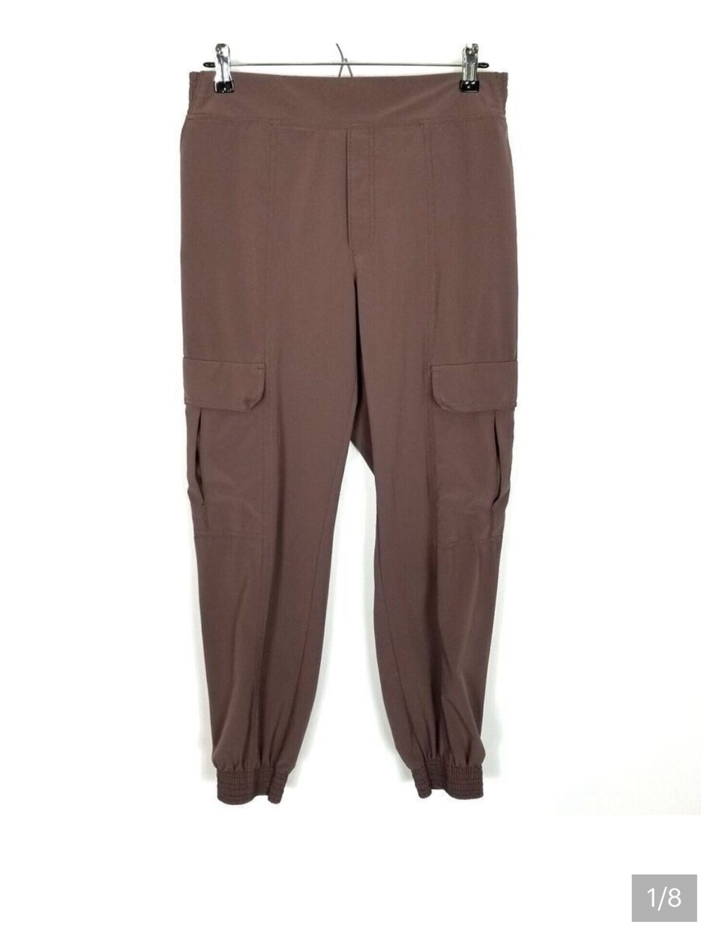 Athleta Chelsea Utility Cargo Jogger Pants 6 Mineral Brown Lightweight Sweats